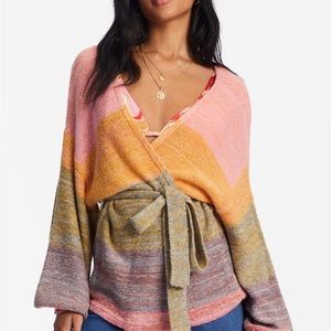 Surf Check Open-Front Cardigan Sweater
